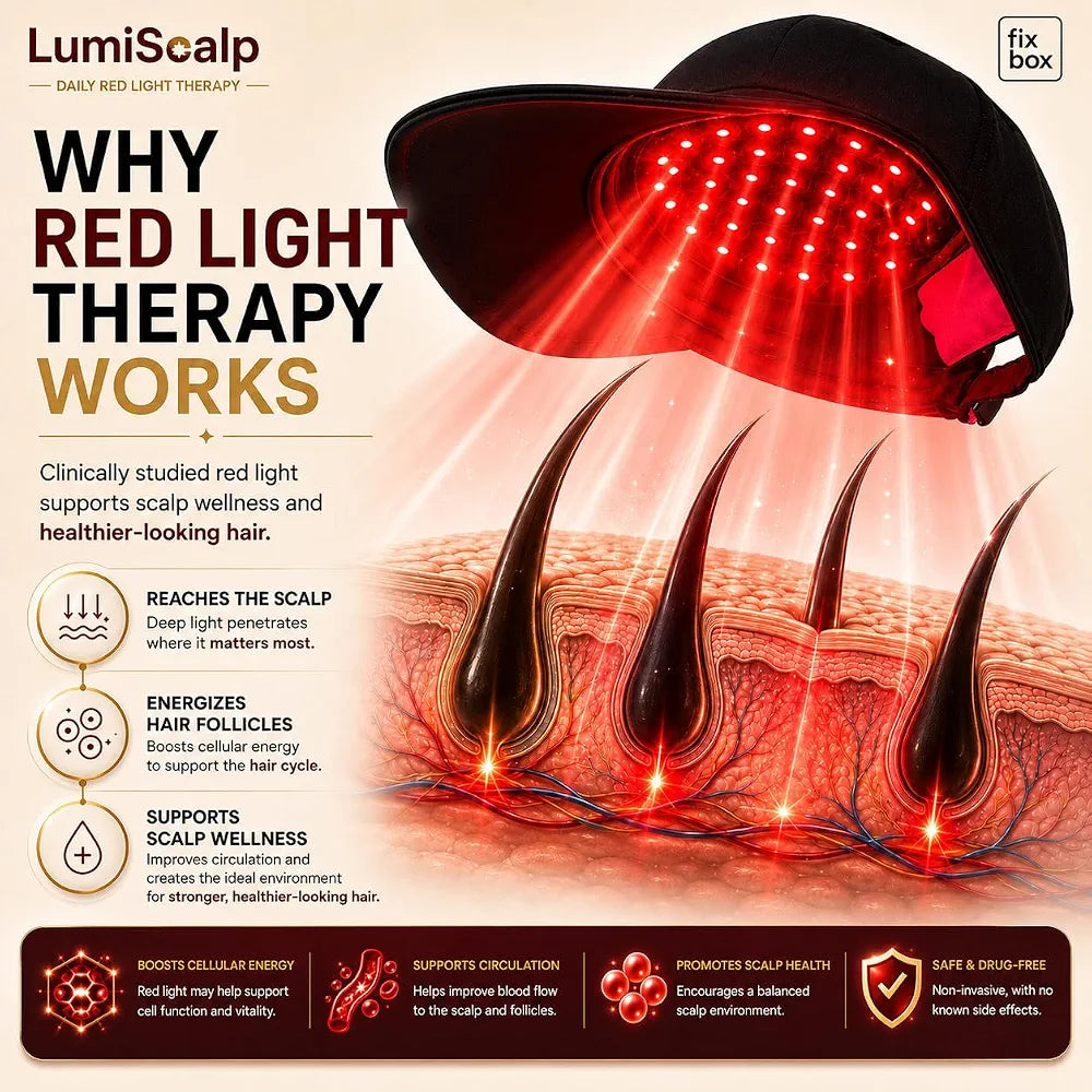 LumiScalp 54-LED Red Light Therapy Cap for Hair & Scalp Care – Rechargeable | Stop Hair Fall & Reactivate Dormant Follicles| Wireless & Discreet| Auto Session, No Side Effects & Drug-Free| LED Technology hair