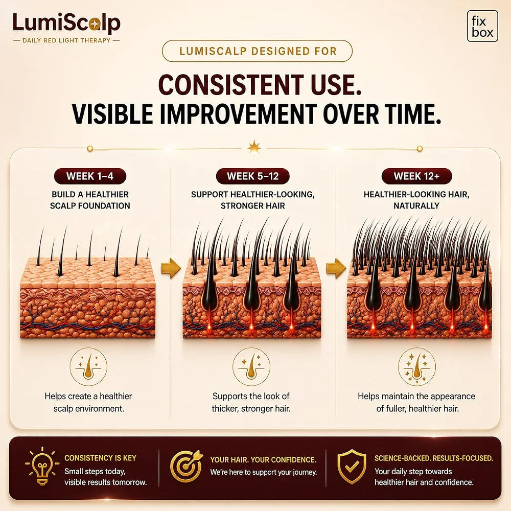 LumiScalp 54-LED Red Light Therapy Cap for Hair & Scalp Care – Rechargeable | Stop Hair Fall & Reactivate Dormant Follicles| Wireless & Discreet| Auto Session, No Side Effects & Drug-Free| LED Technology hair
