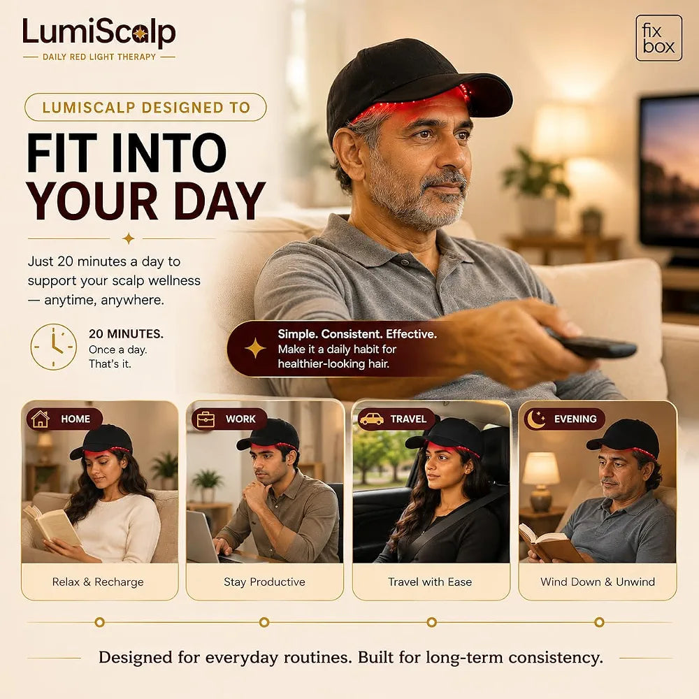 LumiScalp 54-LED Red Light Therapy Cap for Hair & Scalp Care – Rechargeable | Stop Hair Fall & Reactivate Dormant Follicles| Wireless & Discreet| Auto Session, No Side Effects & Drug-Free| LED Technology hair