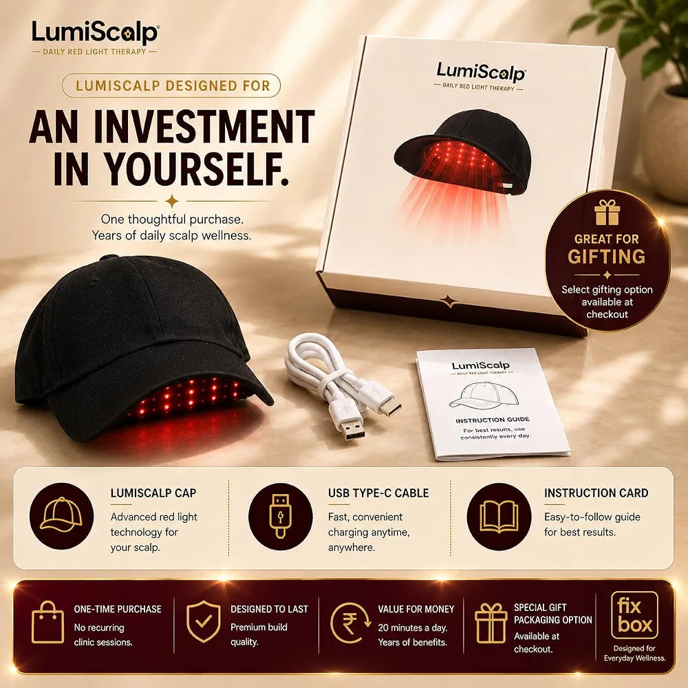 LumiScalp 54-LED Red Light Therapy Cap for Hair & Scalp Care – Rechargeable | Stop Hair Fall & Reactivate Dormant Follicles| Wireless & Discreet| Auto Session, No Side Effects & Drug-Free| LED Technology hair