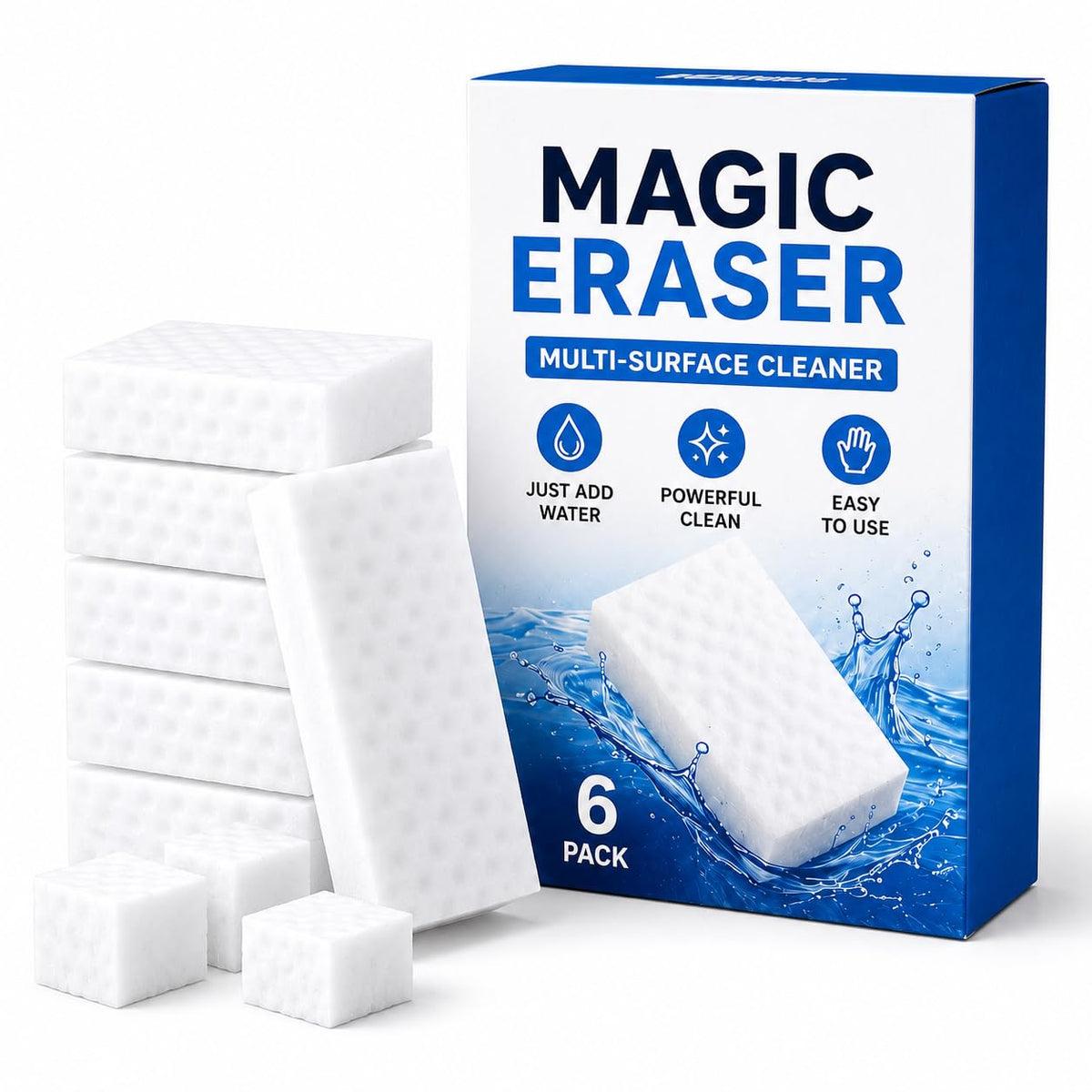 Magic Sponge Eraser Pads – Multipurpose Cleaning Sponges (Pack of 2)