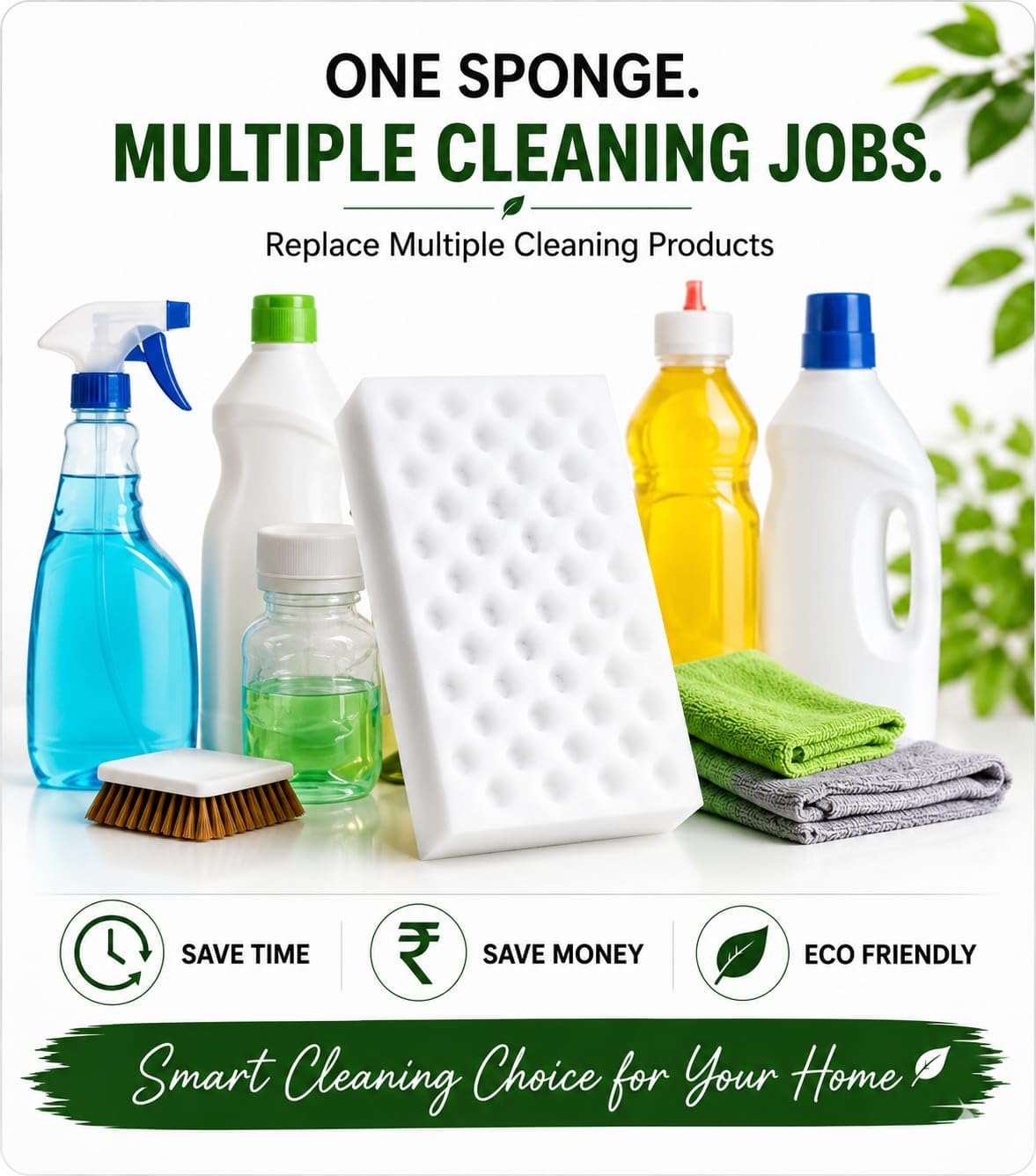 Magic Sponge Eraser Pads – Multipurpose Cleaning Sponges (Pack of 2)