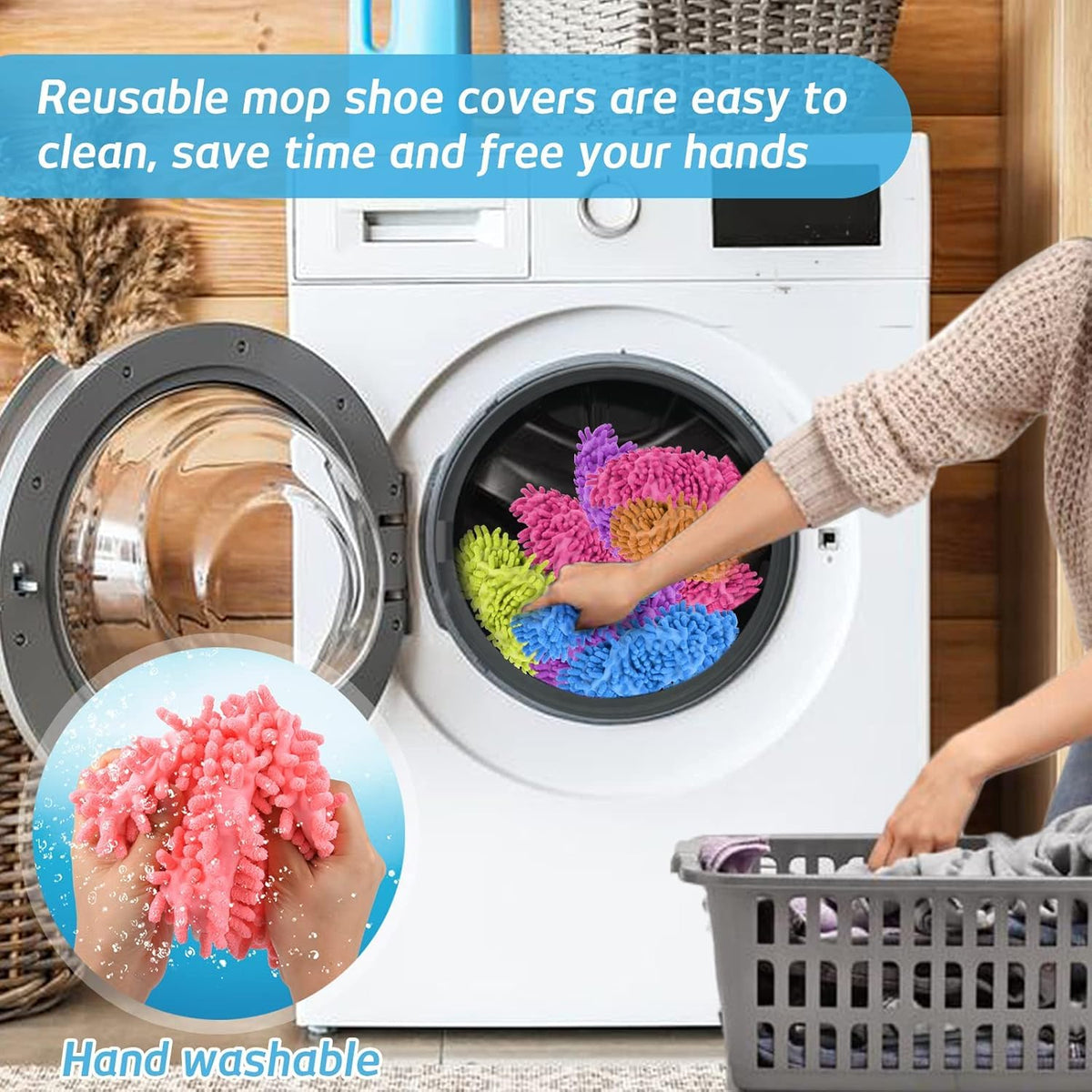 Reusable Mop Slippers for Floor Cleaning – Washable Shoe Covers (1 Pair)
