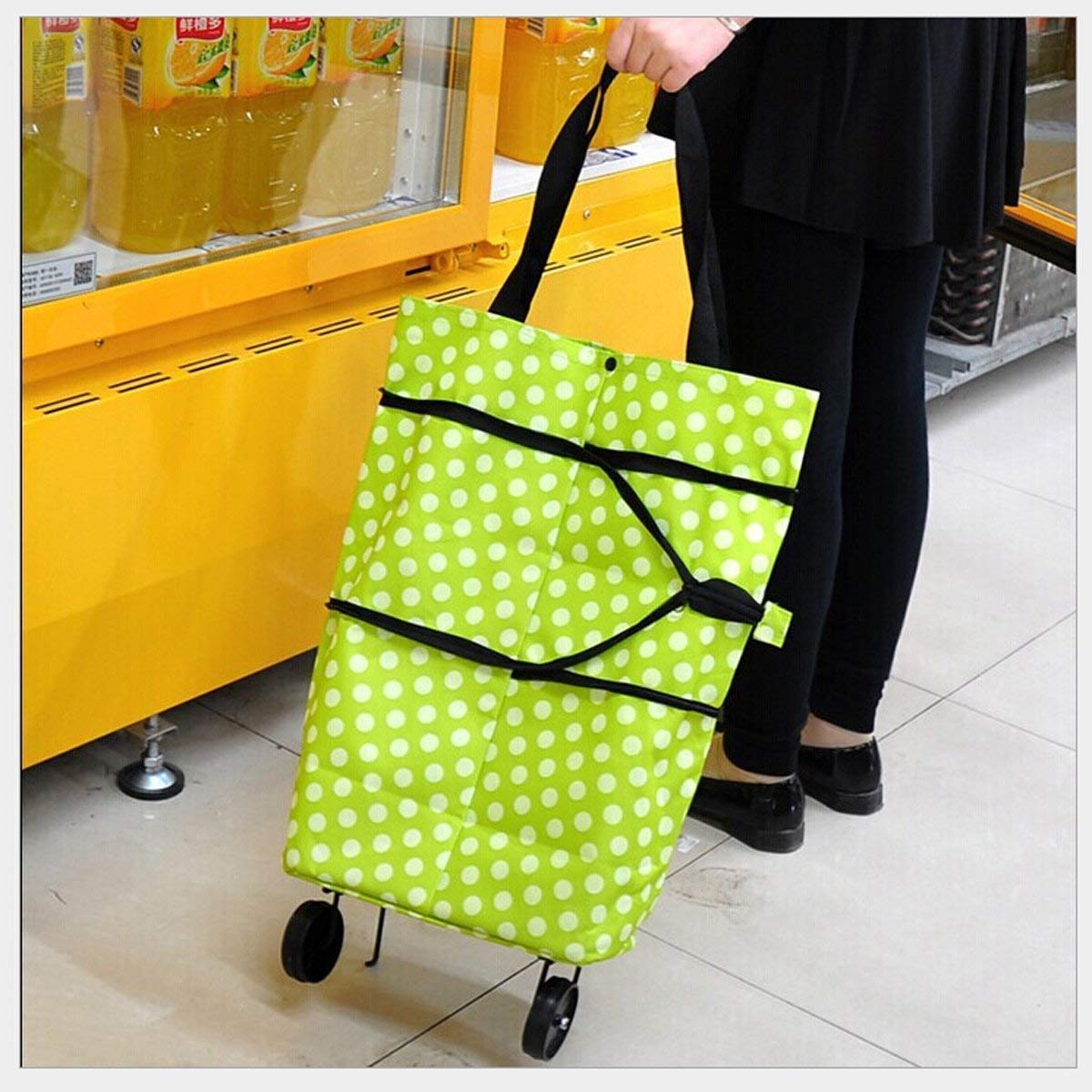 Foldable Shopping Trolley Bag with Wheels – 2-in-1 Tote