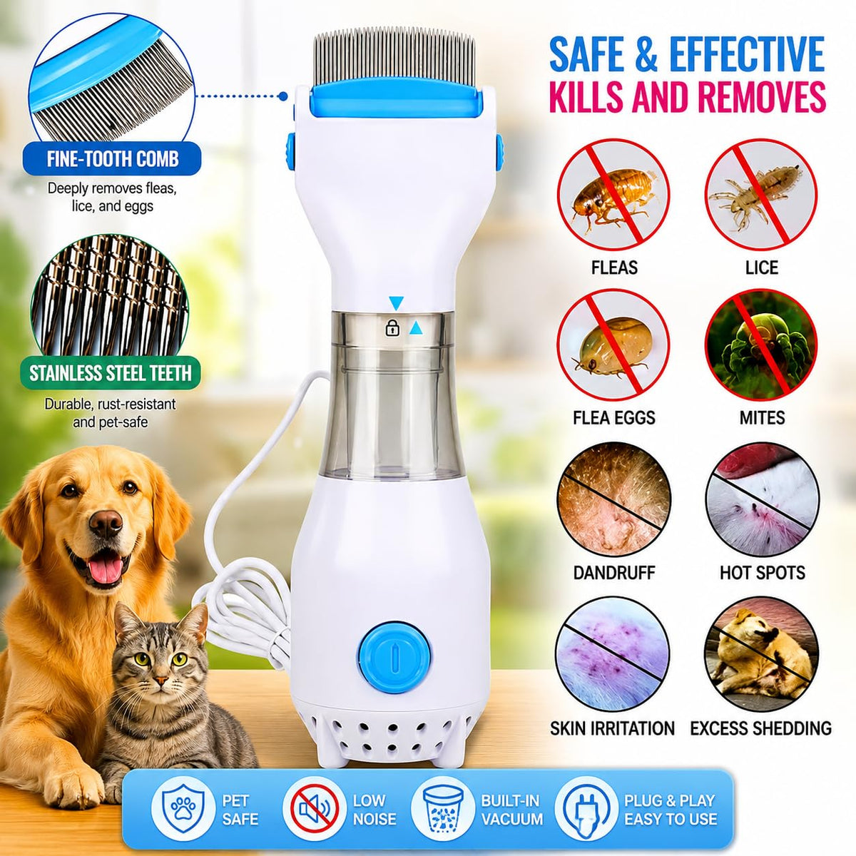 Electric Head Lice Comb – Chemical-Free Combing Tool
