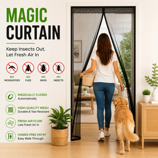 Magnetic Mosquito Door Net and Insect Guard – Self-Closing Mesh Curtain
